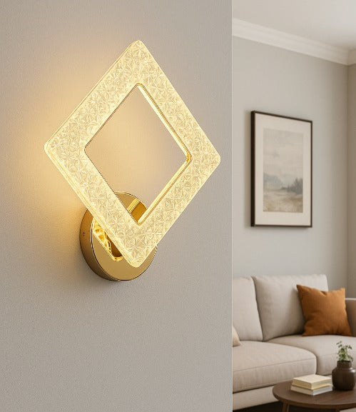 Crystal Diamond Square LED Wall Light