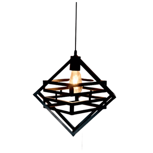 Modern Double Box Ceiling Lamp, E27 – Single & 3-Light Cluster (Black/Gold)