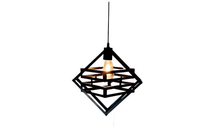 Modern Double Box Ceiling Lamp, E27 – Single & 3-Light Cluster (Black/Gold)