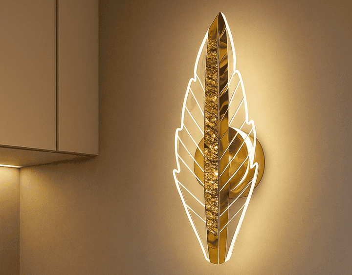 Golden Feather LED Wall Light