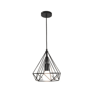 Modern Diamond Ceiling Lamp, E27 – Single & 3-Light Cluster (Matte Black)
