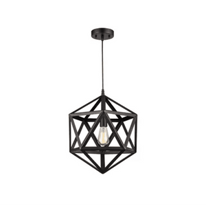 Modern Hexagon Ceiling Lamp, E27 – Large & Small Variants (Matte Black/Gold)