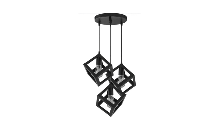 Modern Square Cube Ceiling Lamp (Black and  Golden )
