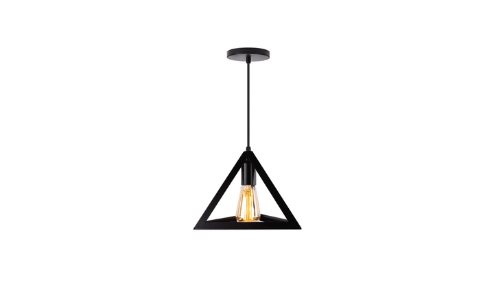 Modern Triangle Ceiling Lamp, E27 – Single & 3-Light Cluster (Black/Gold)