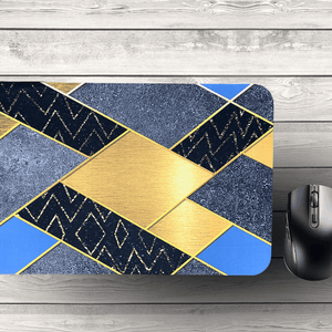 Non-Slip Super-Absorbent Mat(Royal Blue Geometric Luxe Mat)