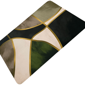 Luxury Napa Anti-Slip Geometric Rug - Modern Abstract Gold Accent