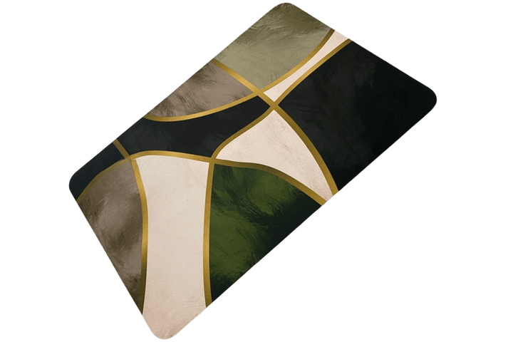 Luxury Napa Anti-Slip Geometric Rug - Modern Abstract Gold Accent