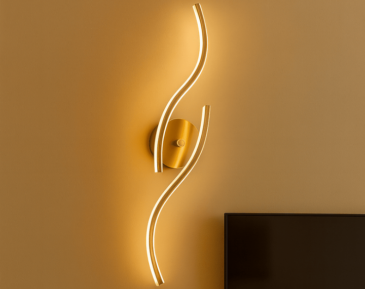 LumaWave™ – Modern Gold Wavy LED Wall Lamp