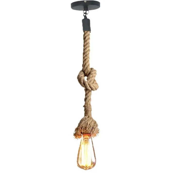Rope Hanging Light | E27 Vintage Pendant Ceiling Lamp | Retro Hanging