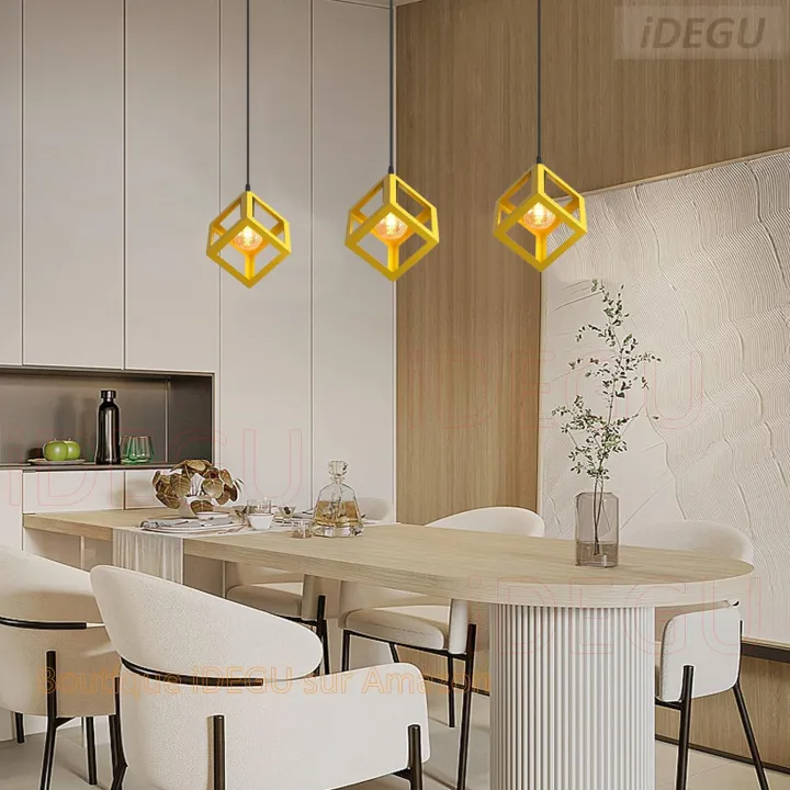 Modern Square Cube Ceiling Lamp (Black and  Golden )
