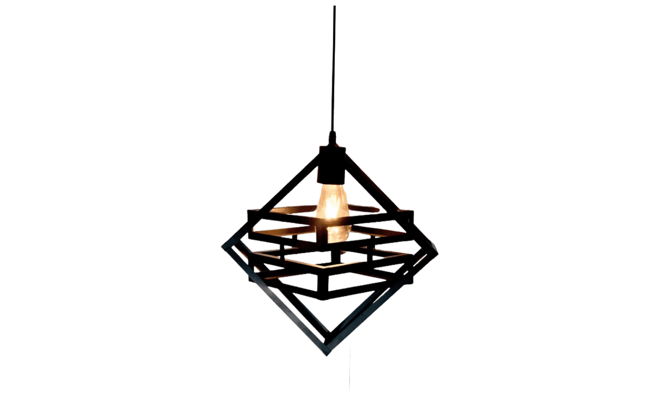 Modern Double Box Ceiling Lamp, E27 – Single & 3-Light Cluster (Black/Gold)