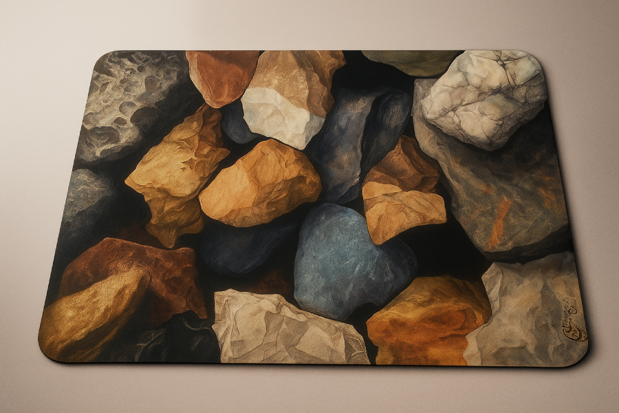 Premium Nappa Leather Desk & Surface Mat – Realistic Stone Pattern