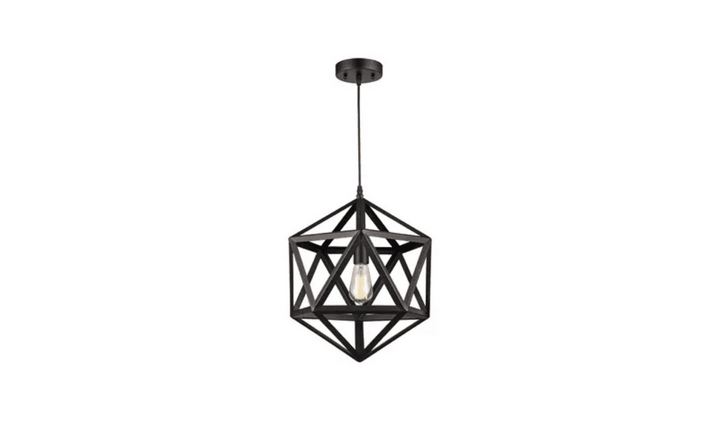 Modern Hexagon Ceiling Lamp, E27 – Large & Small Variants (Matte Black/Gold)