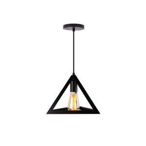 Modern Triangle Ceiling Lamp, E27 – Single & 3-Light Cluster (Black/Gold)