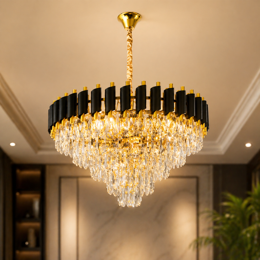 600MM Luxury Crystal Chandelier with Metal Body | Elegant Home Lighting