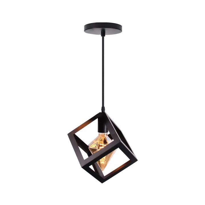 Modern Square Cube Ceiling Lamp (Black and  Golden )