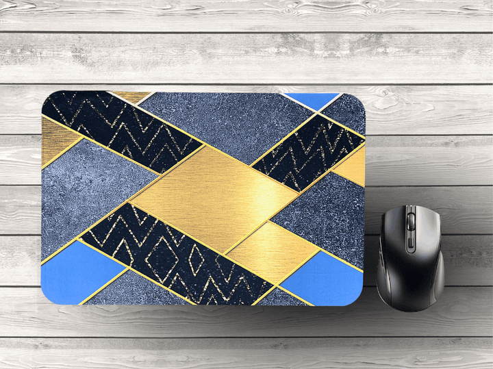 Non-Slip Super-Absorbent Mat(Royal Blue Geometric Luxe Mat)
