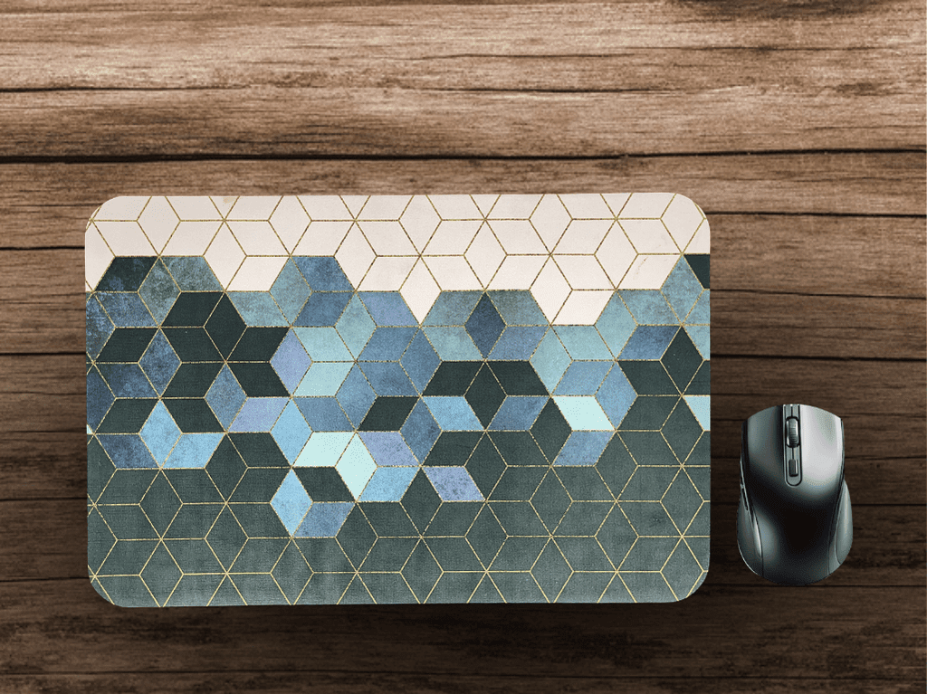 Non-Slip Super-Absorbent Mat(Royal Blue Geometric Luxe Mat)