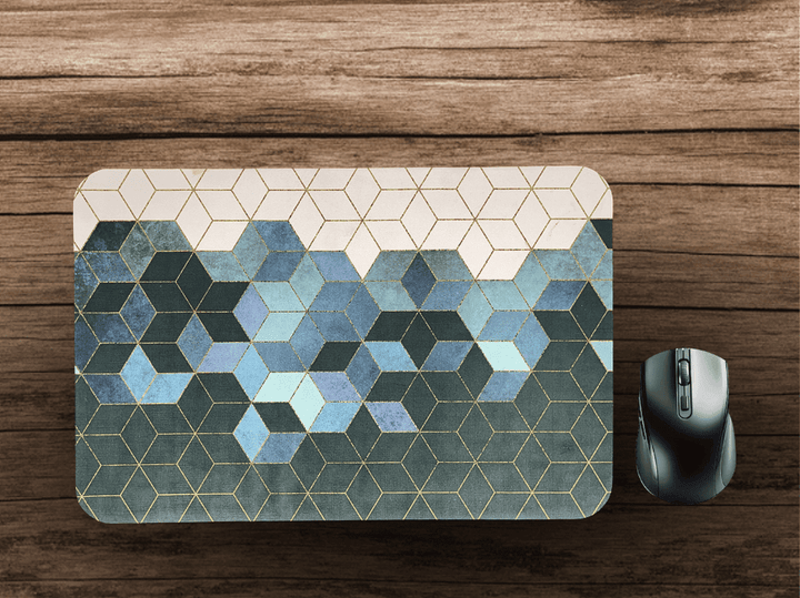 Non-Slip Super-Absorbent Mat(Royal Blue Geometric Luxe Mat)