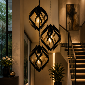 Fancy Flower Hanging Lamp | Modern Geometric Pendant Ceiling Light | 3 in 1
