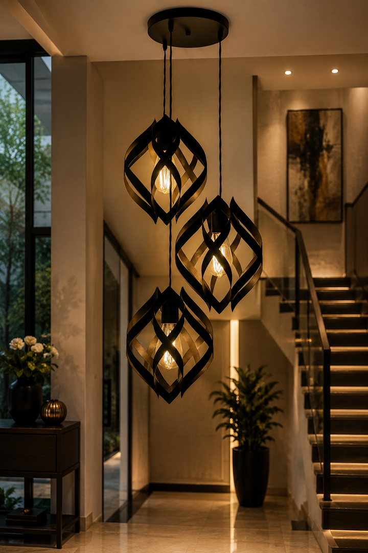 Fancy Flower Hanging Lamp | Modern Geometric Pendant Ceiling Light |