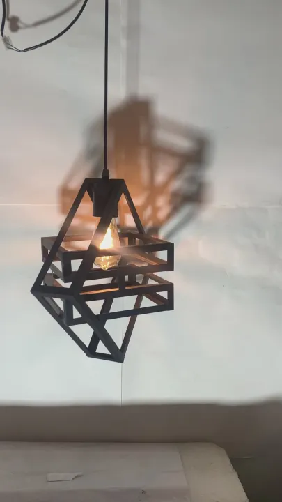 Modern Double Box Ceiling Lamp, E27 – Single & 3-Light Cluster (Black/Gold)