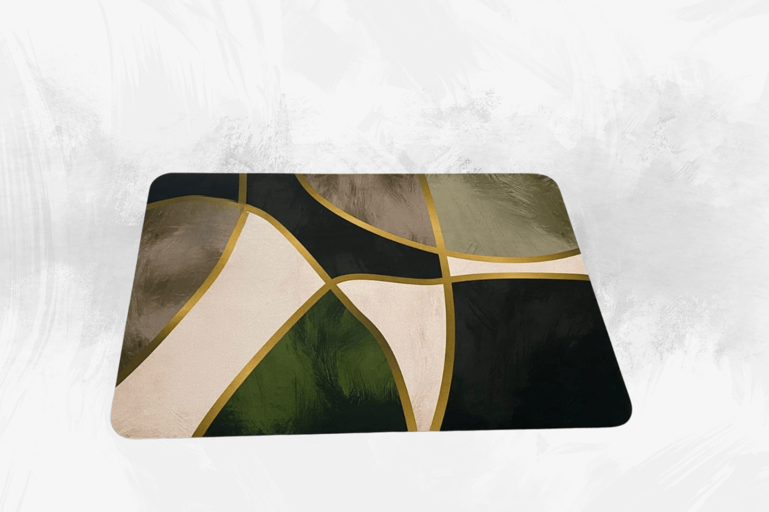 Luxury Napa Anti-Slip Geometric Rug - Modern Abstract Gold Accent