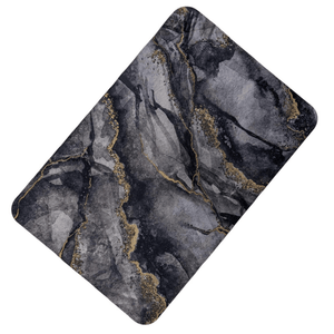 Premium Nappa Leather Multi-Purpose Mat – Black & Gold Marble Design
