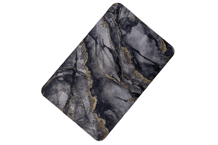 Premium Nappa Leather Multi-Purpose Mat – Black & Gold Marble Design