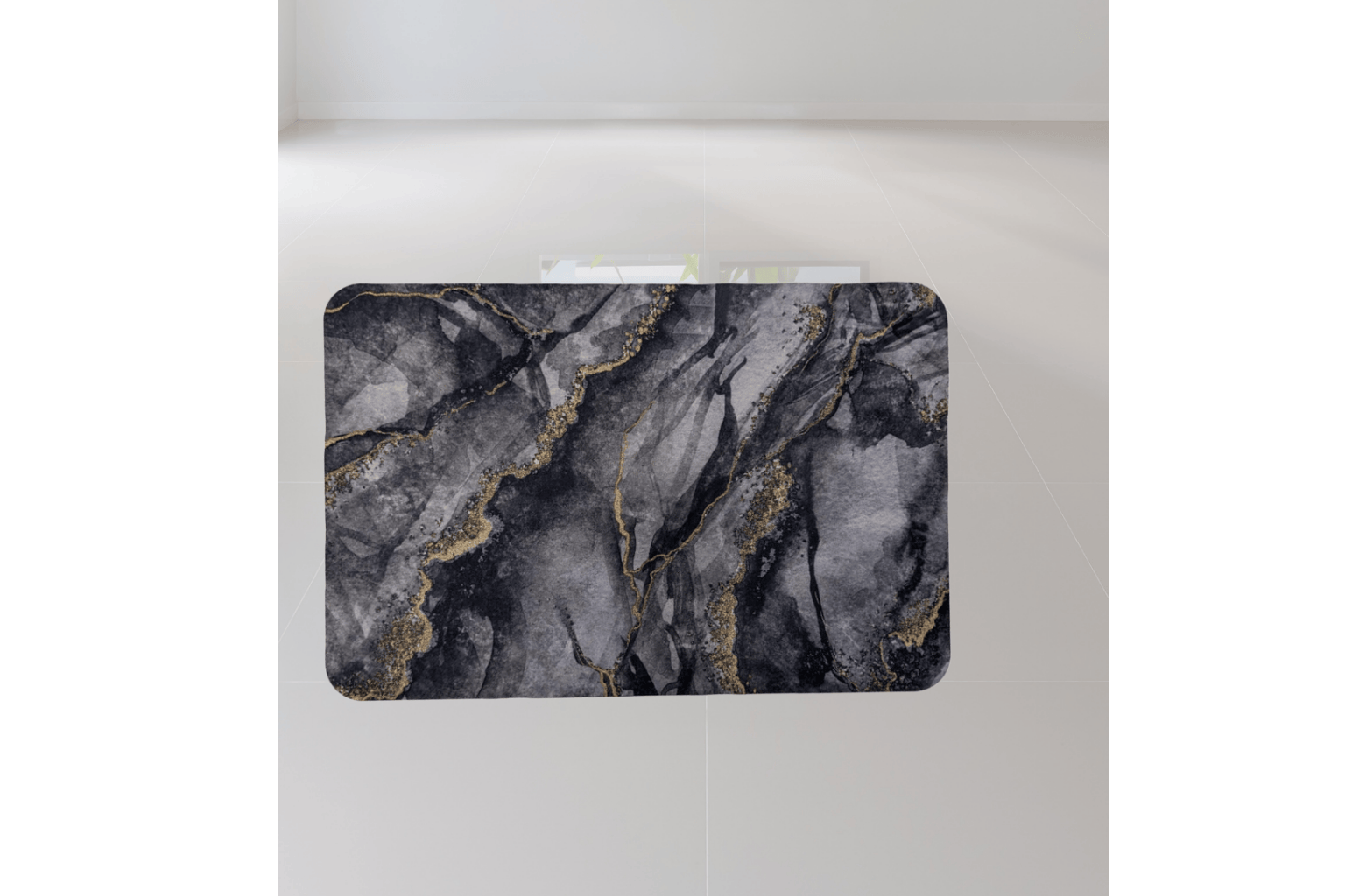 Premium Nappa Leather Multi-Purpose Mat – Black & Gold Marble Design