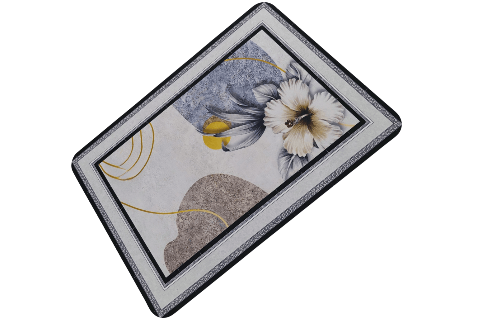 Premium Nappa Leather Multi-Purpose Mat - Modern Floral & Abstract