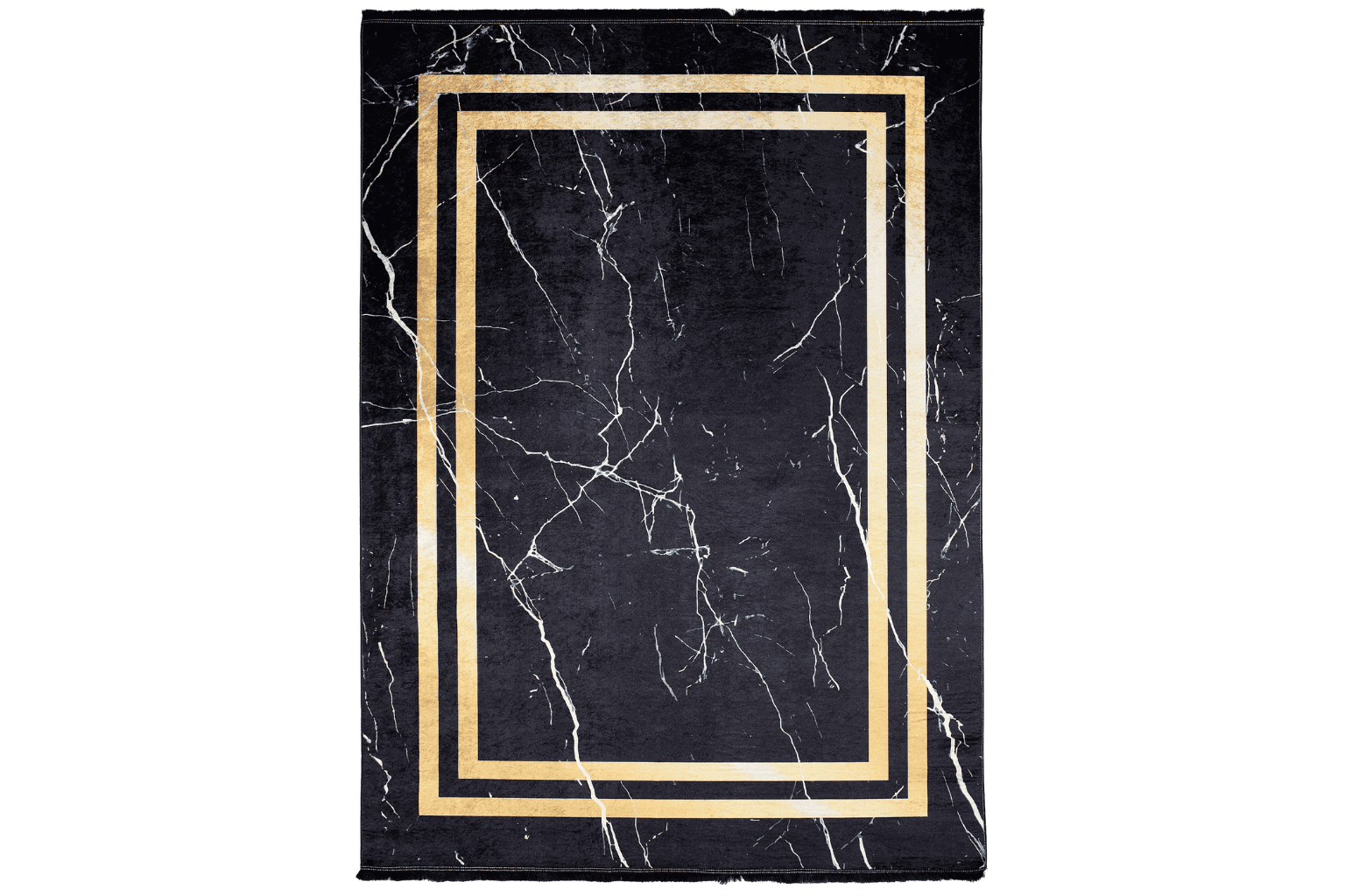 Premium Nappa Leather Multi-Purpose Mat - Black Marble Gold Frame