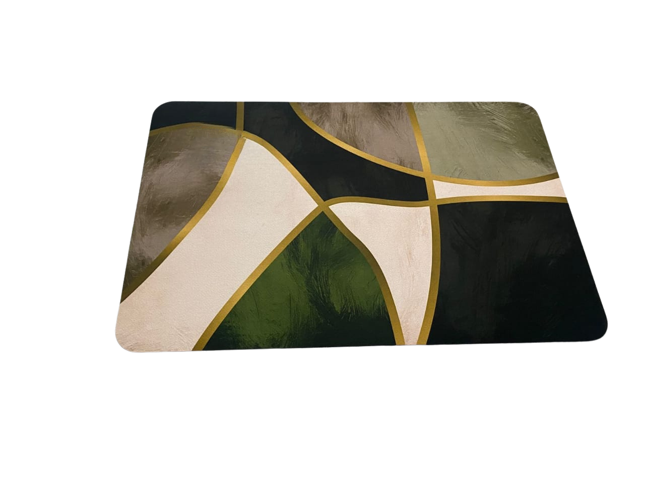 Luxury Napa Anti-Slip Geometric Rug - Modern Abstract Gold Accent