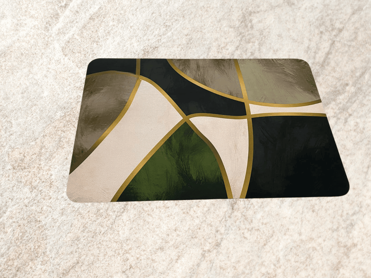 Luxury Napa Anti-Slip Geometric Rug - Modern Abstract Gold Accent