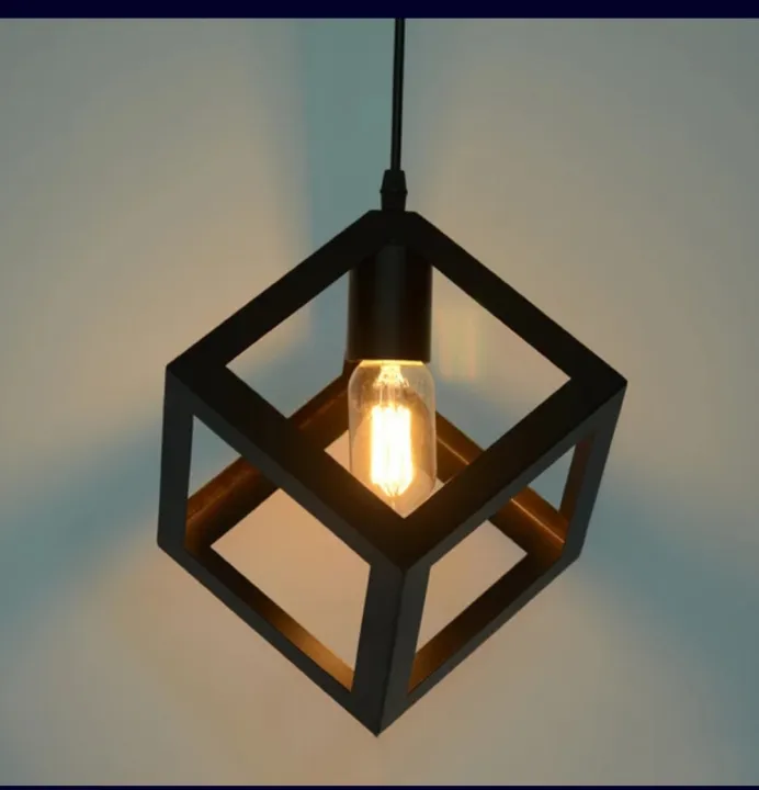 Modern Square Cube Ceiling Lamp (Black and  Golden )