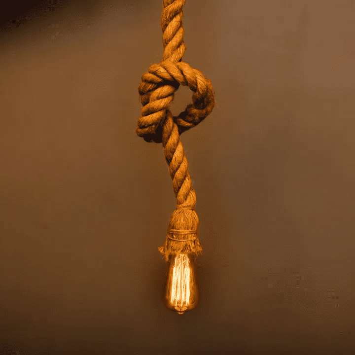 Rope Hanging Light | E27 Vintage Pendant Ceiling Lamp | Retro Hanging