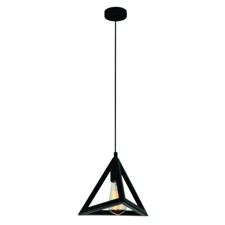 Modern Triangle Ceiling Lamp, E27 – Single & 3-Light Cluster (Black/Gold)