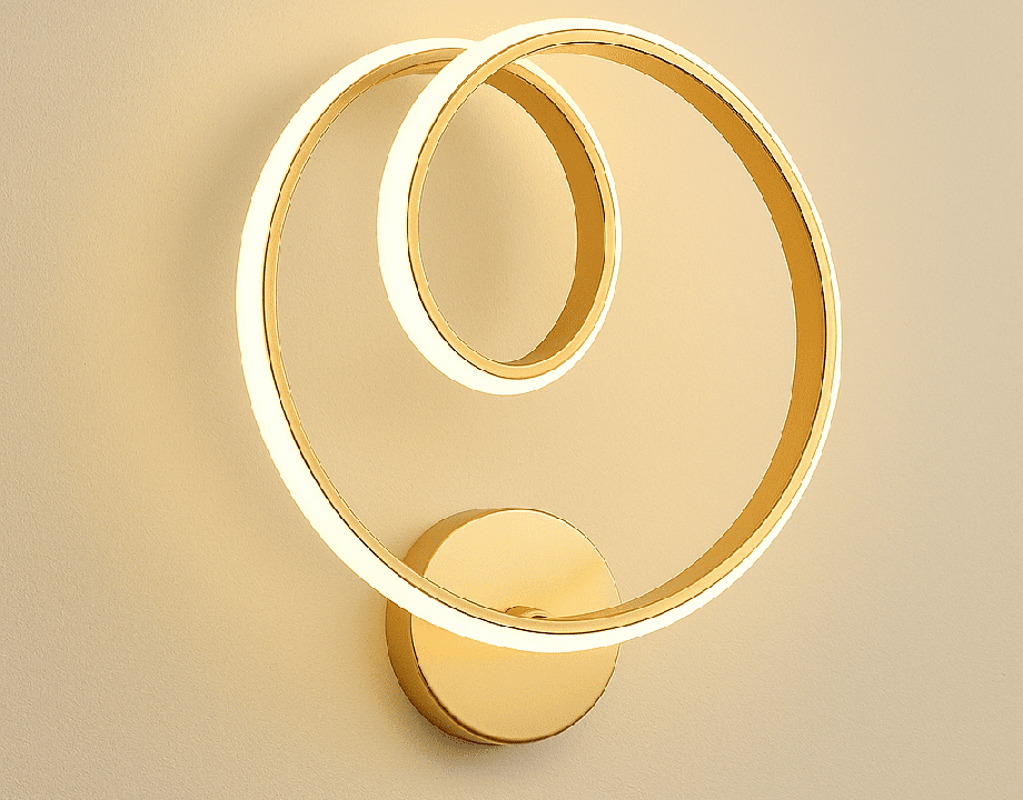 AureaLoop™ – Modern Gold Dual Ring LED Wall Lamp