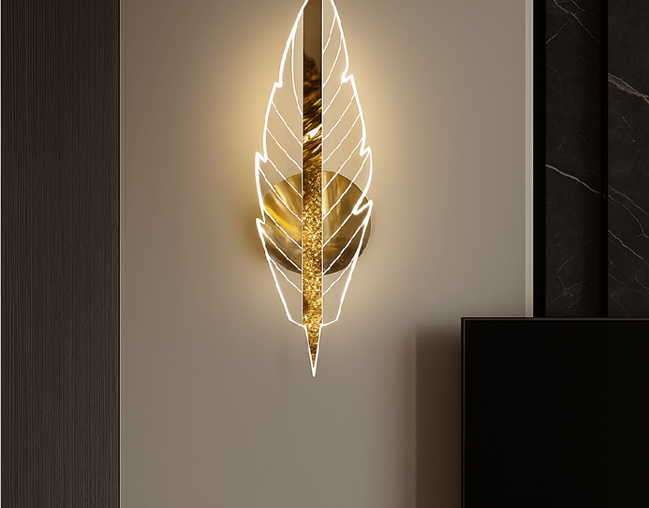 Golden Feather LED Wall Light