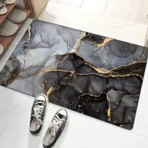 Water-Absorbent & Non-Slip Mat(Lavender Marble Mat)