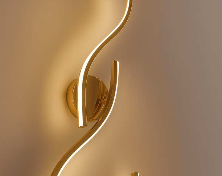 LumaWave™ – Modern Gold Wavy LED Wall Lamp